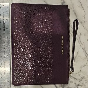 Michael Kors Burgandy Wristlet Clutch